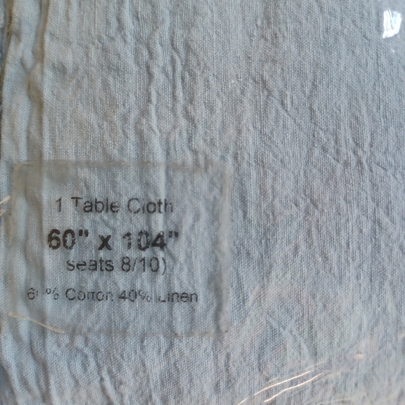 PIU BELLE SHABBY CHIC  BLUE LINEN COTTON TABLECOTH NWT 60X104 - Picture 13 of 16